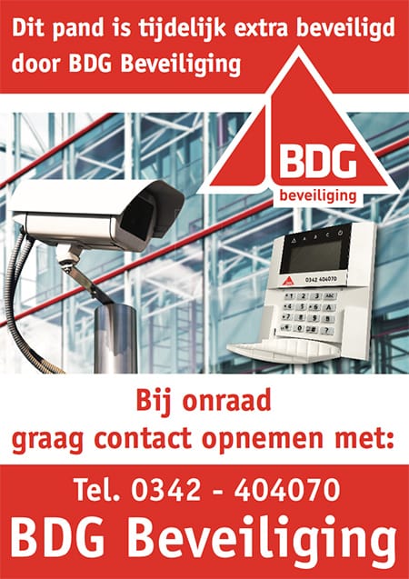 Poster BDG Tijdelijke Beveiliging Beveiliging bij faillissement BDG Beveiliging